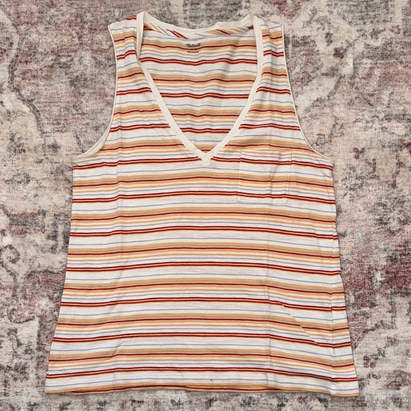 Madewell Tops - Madewell Multicolor Striped V-Neck Tank Top